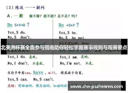 北美洲杯赛全面参与指南助你轻松掌握赛事规则与观赛要点